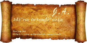 Jóna Artemíszia névjegykártya